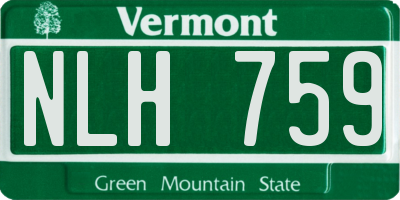 VT license plate NLH759