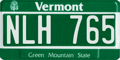VT license plate NLH765