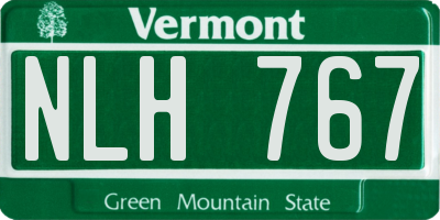 VT license plate NLH767