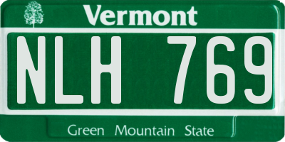 VT license plate NLH769