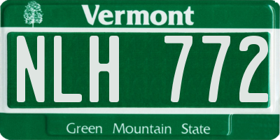 VT license plate NLH772
