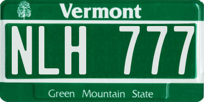 VT license plate NLH777