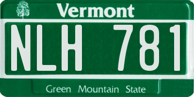 VT license plate NLH781