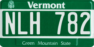 VT license plate NLH782