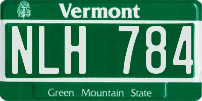 VT license plate NLH784