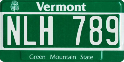 VT license plate NLH789