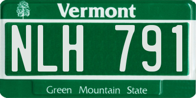 VT license plate NLH791