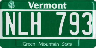 VT license plate NLH793