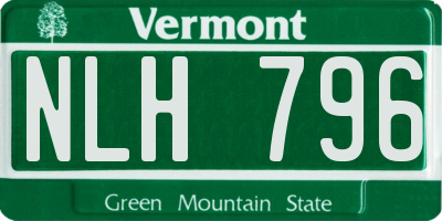 VT license plate NLH796