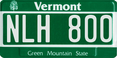 VT license plate NLH800