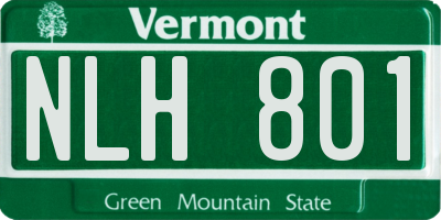 VT license plate NLH801