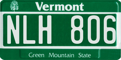 VT license plate NLH806