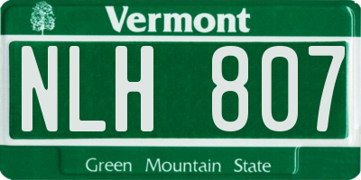 VT license plate NLH807
