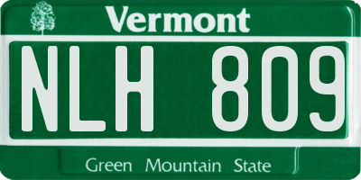 VT license plate NLH809