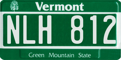 VT license plate NLH812