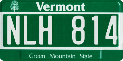 VT license plate NLH814