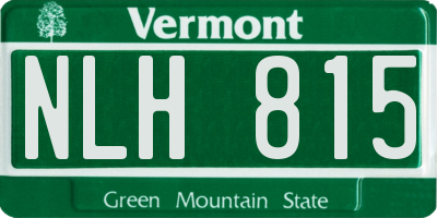 VT license plate NLH815