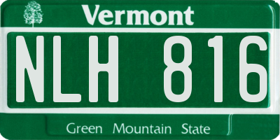 VT license plate NLH816