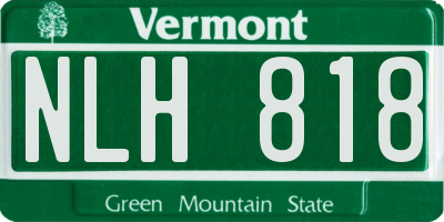 VT license plate NLH818