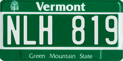 VT license plate NLH819