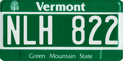 VT license plate NLH822