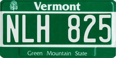 VT license plate NLH825