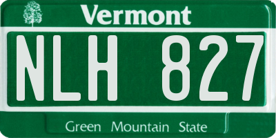 VT license plate NLH827