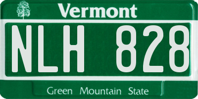 VT license plate NLH828