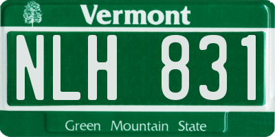 VT license plate NLH831