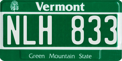 VT license plate NLH833