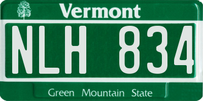 VT license plate NLH834