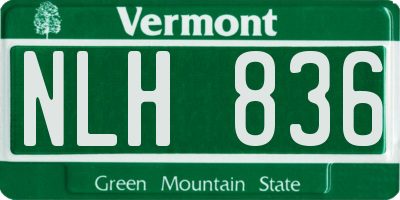 VT license plate NLH836