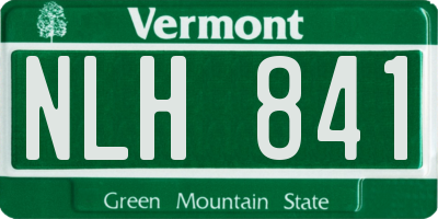 VT license plate NLH841