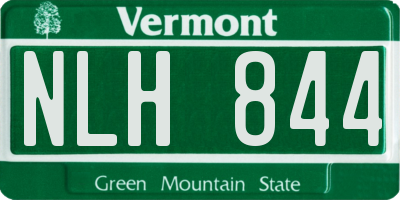 VT license plate NLH844