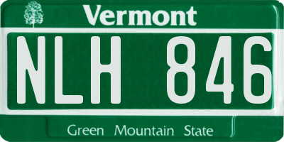 VT license plate NLH846