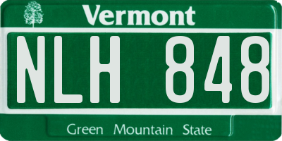 VT license plate NLH848