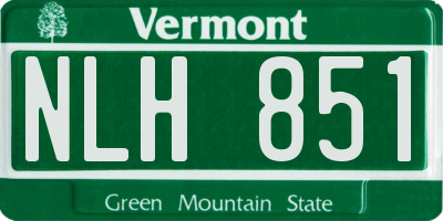 VT license plate NLH851