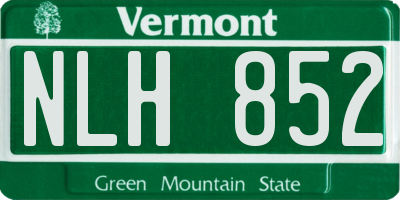 VT license plate NLH852