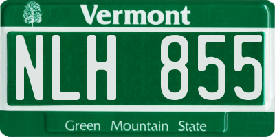 VT license plate NLH855