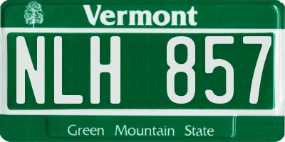 VT license plate NLH857