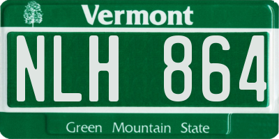 VT license plate NLH864