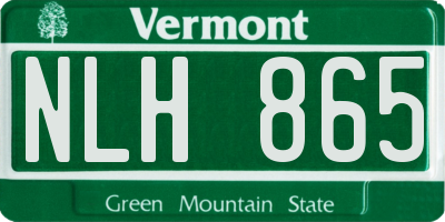 VT license plate NLH865