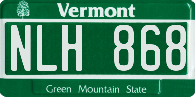 VT license plate NLH868