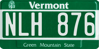 VT license plate NLH876