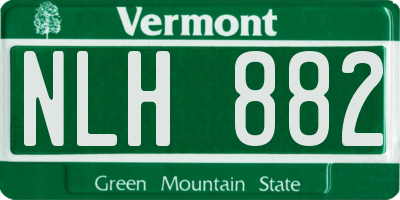 VT license plate NLH882