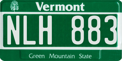 VT license plate NLH883