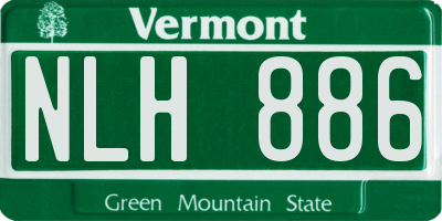VT license plate NLH886