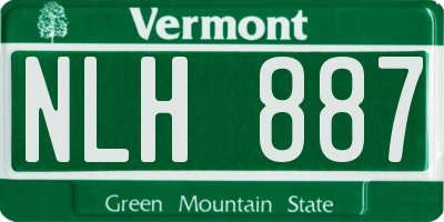 VT license plate NLH887