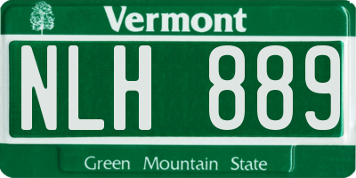 VT license plate NLH889