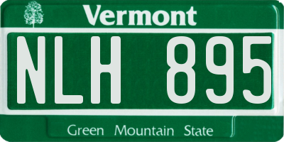 VT license plate NLH895